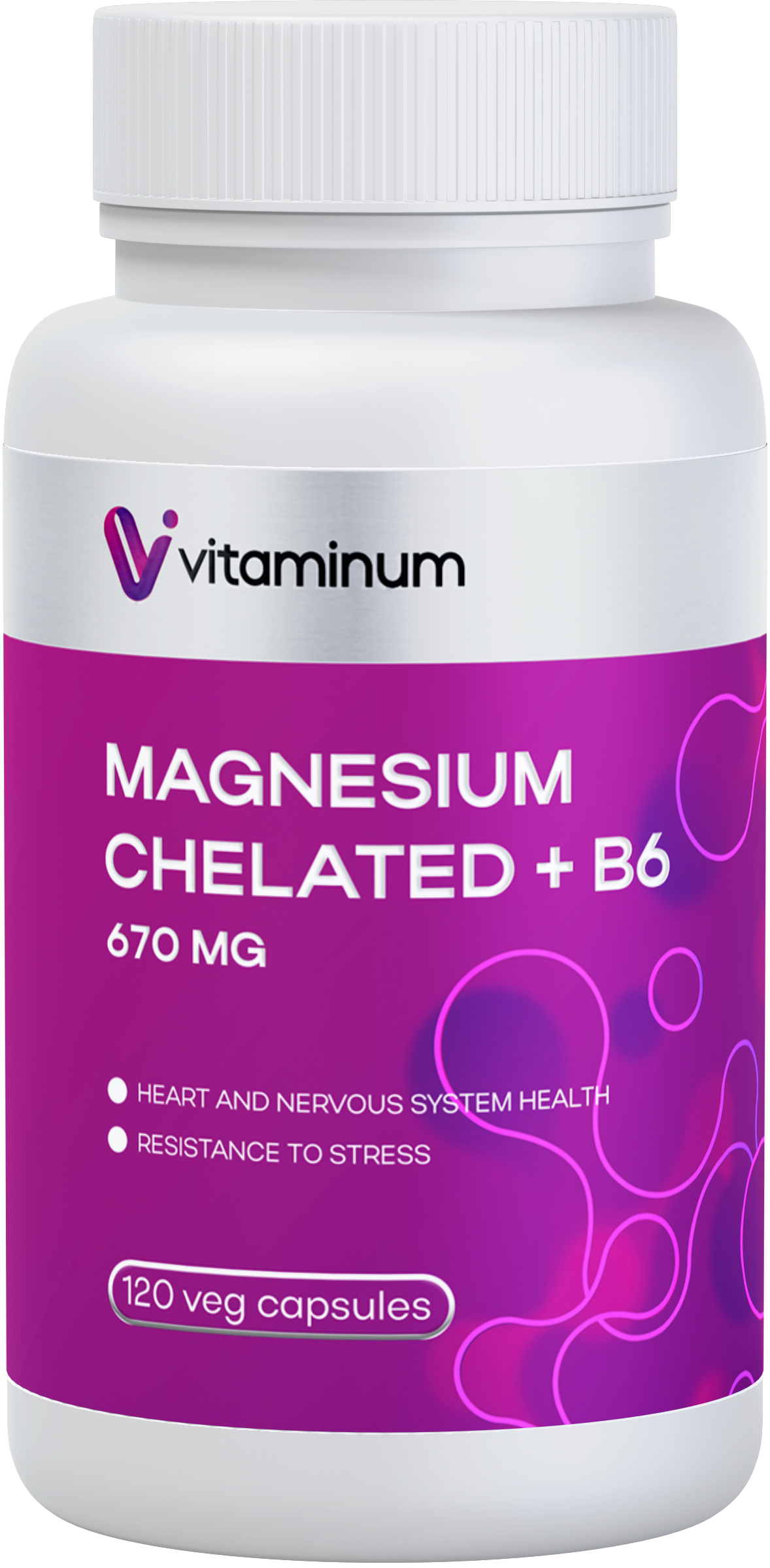  Vitaminum МАГНИЙ ХЕЛАТ + витамин В6 (670 MG) 120 капсул 800 мг  в Армянске